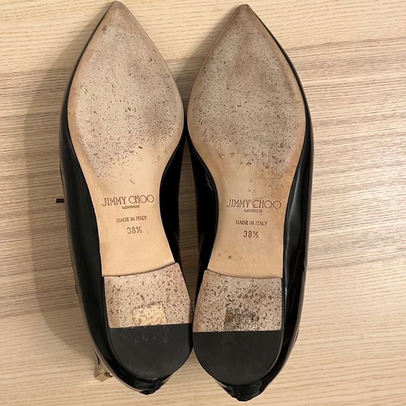 Jimmy Choo⎜Sage Double Bow Patent Leather Flats⎜Black - Picture 10 of 16
